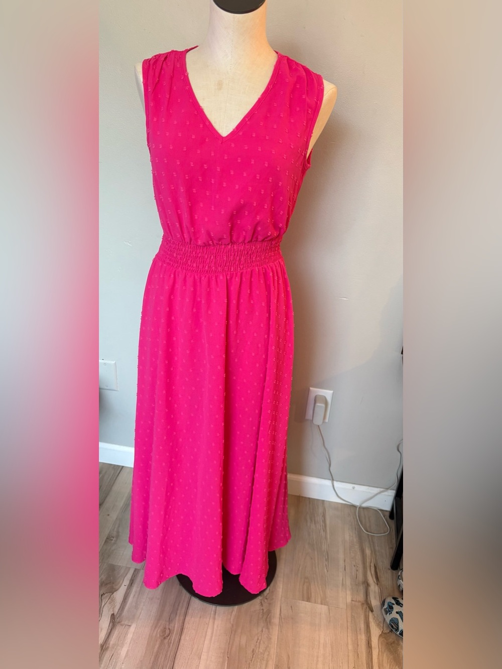 Bright Hot Pink Sleeveless Maxi Dress
